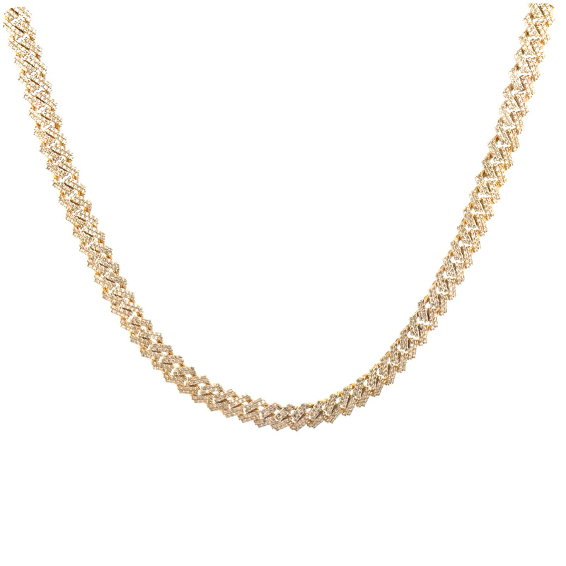 14K Gold Iced Out Cuban Chain