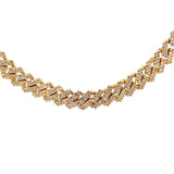 14K Gold Iced Out Cuban Chain