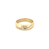14K Gold Lined Diamond Inset Band