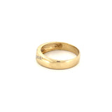 14K Gold Lined Diamond Inset Band