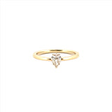 14K Gold 0.40 Carat Pear Cut Diamond Solitaire Band
