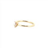 14K Gold 0.40 Carat Pear Cut Diamond Solitaire Band