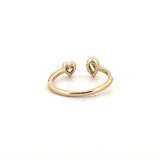 14K Gold Open Heart and Pear Bezel Diamond Enamel Band