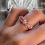 14K Gold 6.2MM Lab Grown Pink Diamond Halo Band