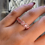 14K Gold 6.2MM Lab Grown Pink Diamond Halo Band