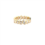 14K Gold Multi Shape Bezel Diamond Eternity Band