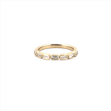 14K Gold Sideways Baguette Bezel Diamond Fashion Band