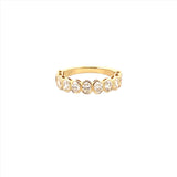 14K Gold Oval Cut Diamond Bezel Band