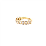 14K Gold Oval Cut Diamond Bezel Band