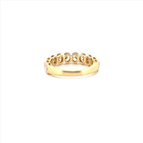 14K Gold Oval Cut Diamond Bezel Band