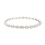 14K Gold Oval and Marquise Shape Diamond Cluster Bracelet