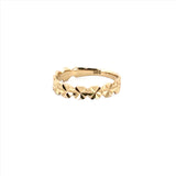 14K Gold Floral Diamond Cut Fashion Band