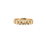 14K Gold Paneled Diamond Cut Fashion Band