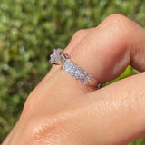 14K Gold Natural Round Diamond Baguette and Round Channel Engagement Ring