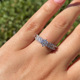 14K Gold Natural Round Diamond Baguette and Round Channel Engagement Ring