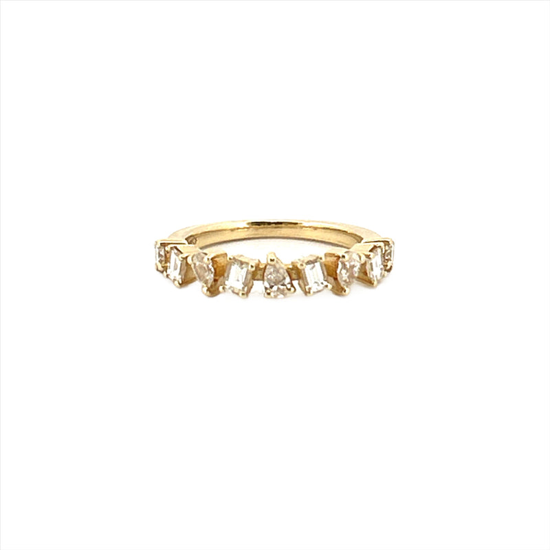 14K Gold Diamond Multi Shape Wedding Band