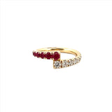 14K Gold Ruby and Diamond Wrapped Band