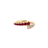 14K Gold Ruby and Diamond Wrapped Band