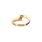 14K Gold Ruby and Diamond Wrapped Band