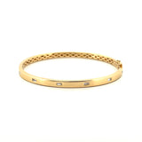 14K Gold Diamond Spaced Baguette Bangle