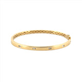 14K Gold Diamond Baguette Bangle