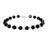 14K Gold Spaced Black Spinel Bracelet