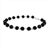 14K Gold Spaced Black Spinel Bracelet