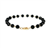 14K Gold Spaced Black Spinel Bracelet