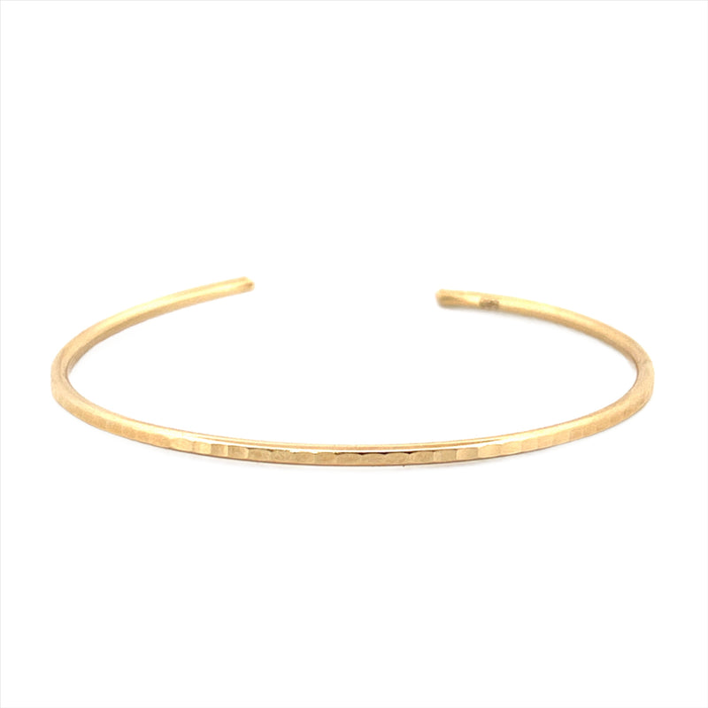14K Gold Squared Diamond Cut Bangle