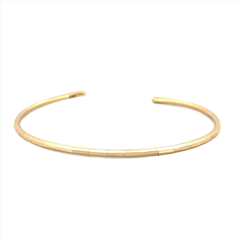 14K Gold Fashion Diamond Cut Bangle