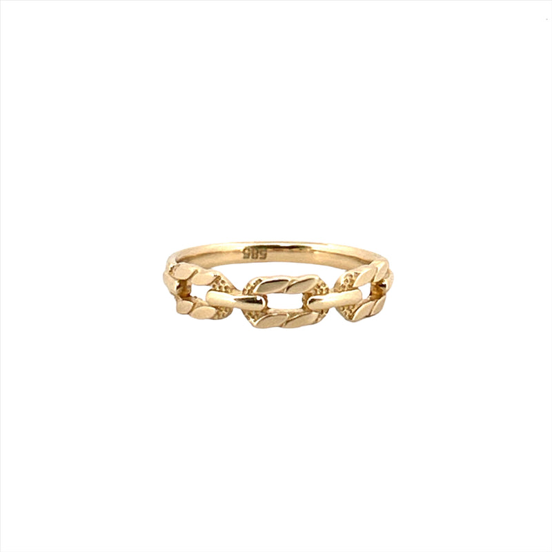 14K Gold Styled Chain Link Fashion Band