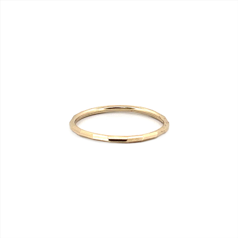14K Gold 1.3MM Fashion Diamond Cut Band