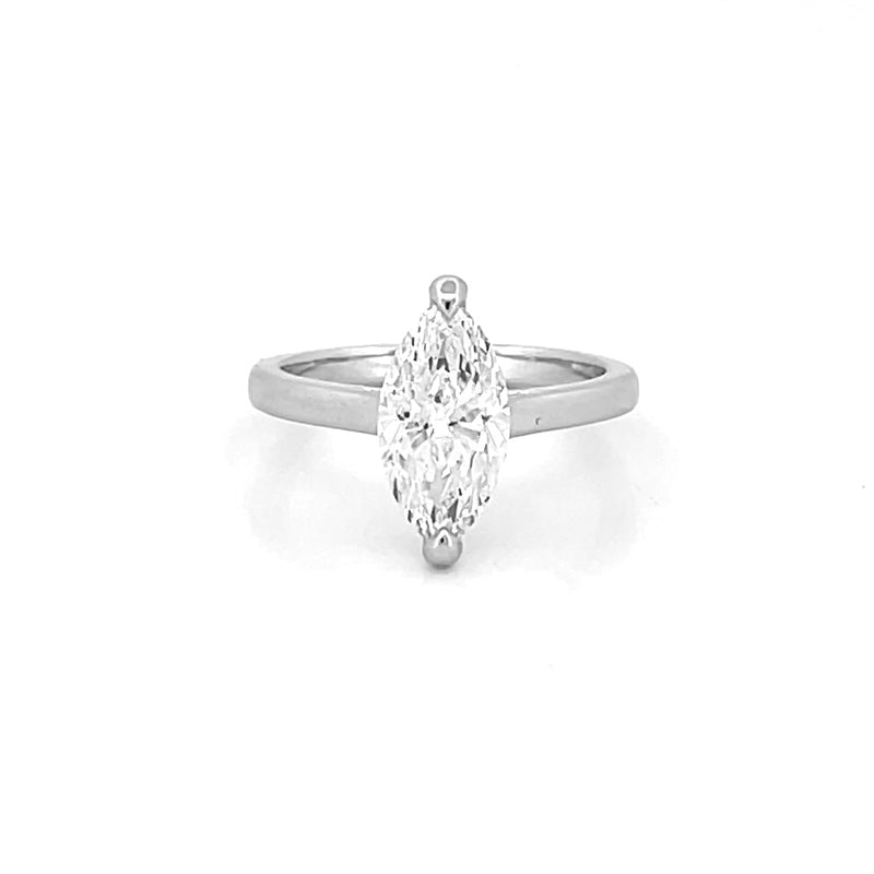 14K Gold 2.00 Carat Lab Grown Marquise Solitaire Engagement Ring