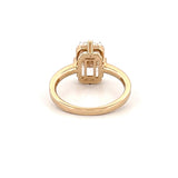 14K Gold Lab Grown Radiant Double Wire Engagement Ring