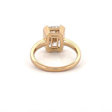 14K Gold Lab Grown Radiant Open Bezel Solitaire Engagement Ring