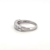 14K Gold Carat Alternating Lab Grown Emerald Cut Diamond Wedding Band