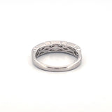14K Gold Carat Alternating Lab Grown Emerald Cut Diamond Wedding Band