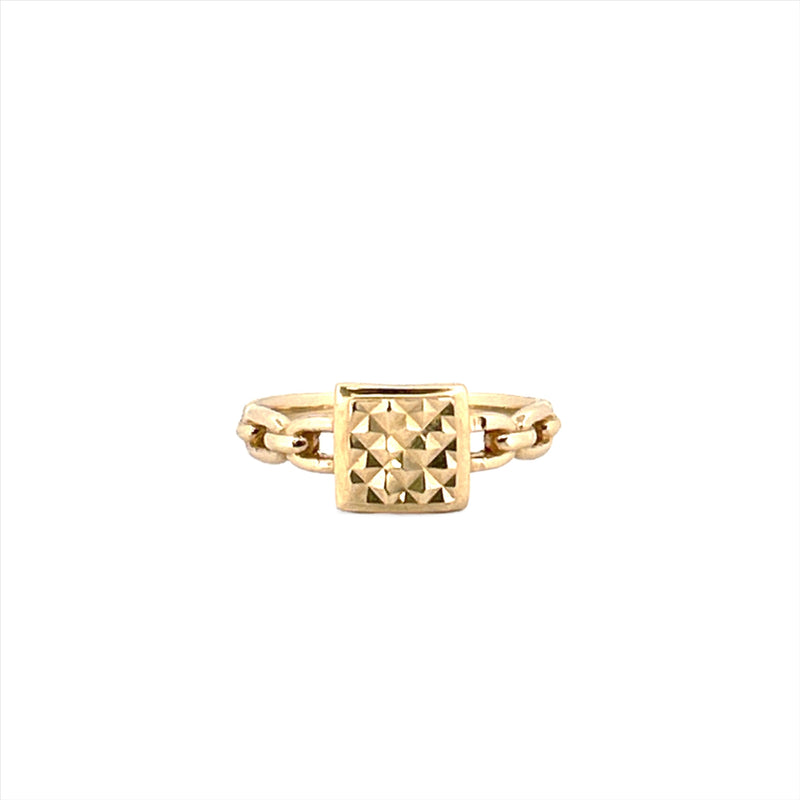 14K Gold Diamond Cut Plated Chain Link Band