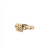 14K Gold Diamond Cut Plated Chain Link Band