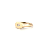 14K Gold Baguette Diamond Signet Ring