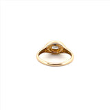 14K Gold Baguette Diamond Signet Ring