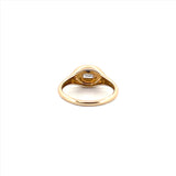 14K Gold Baguette Diamond Signet Ring