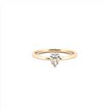 14K Gold Pear Shape Prong Set Diamond Single Stone Ring