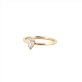 14K Gold Pear Shape Prong Set Diamond Single Stone Ring