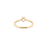 14K Gold Pear Shape Prong Set Diamond Single Stone Ring