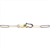 14K Gold Paper Clip Motif Diamond Bracelet
