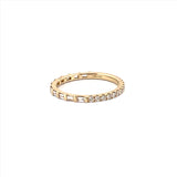 14K Gold Half Baguette Half Round Diamond Eternity Band