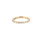 14K Gold Half Baguette Half Round Diamond Eternity Band