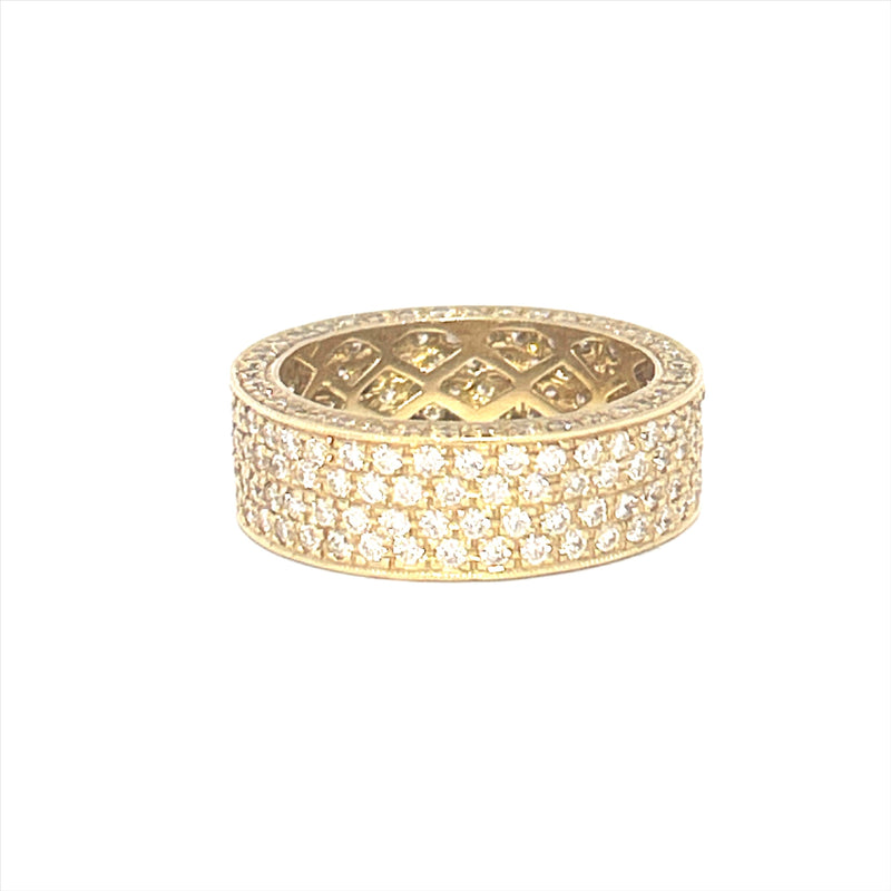 14K Gold Mens Pavé Band
