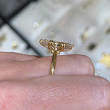 14K Gold Lab Grown Marquise Cut Diamond Floral Solitaire Engagement Ring